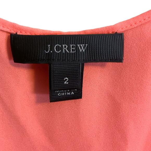 J. Crew Shirt Women's Size 2 Orange V-Neck Sleeveless Tank Top - Picture 2 of 9